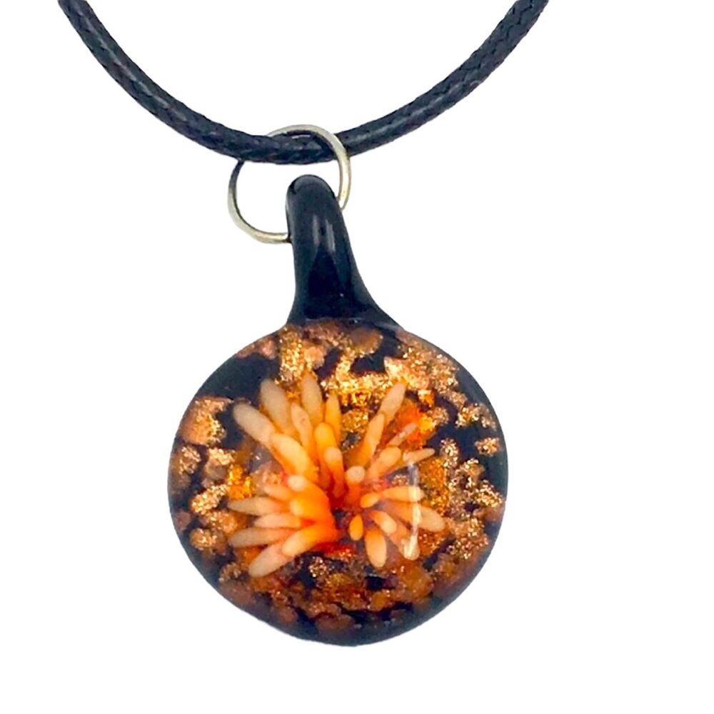 Venetian Murano Glass Round Pendant Necklace
